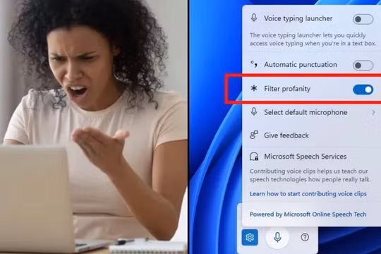 Windows 11 mới được nâng cấp bộ lọc từ ngữ thô tục
