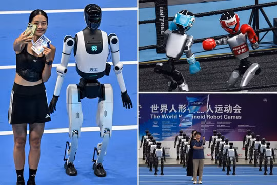 Xem robot đá bóng, chạy điền kinh và đấm bốc tại Thế vận hội robot đầu tiên ở Trung Quốc