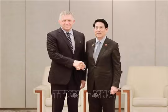Chủ tịch nước Lương Cường tiếp Thủ tướng Slovakia Robert Fico