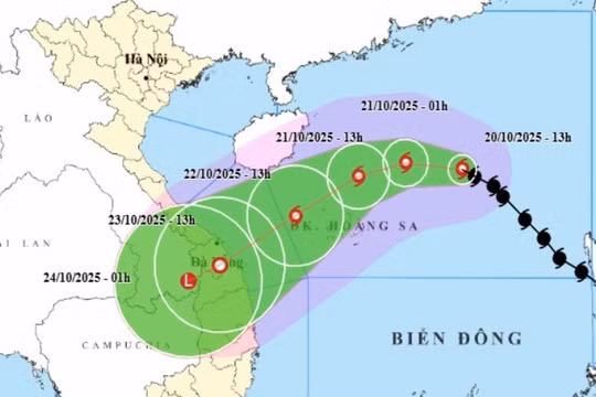 Bão số 12 di chuyển theo hướng cong, gây mưa rất lớn ở Trung Bộ