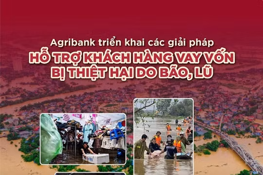 Agribank giảm tới 2%/năm lãi suất cho vay hỗ trợ khách hàng bị ảnh hưởng, thiệt hại do bão, lũ