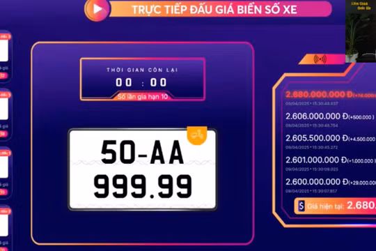 Biển số xe máy "ngũ quý 9" trúng đấu giá bằng 5 chiếc xe ô tô Hyundai i10 2025