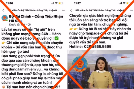 Cảnh báo giả mạo Facebook Bộ Tài chính để lừa đảo