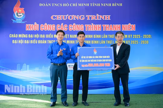 Ninh Bình khởi công các công trình thanh niên chào mừng Đại hội MTTQ và Đại hội Đoàn tỉnh