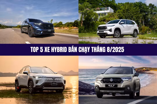 Top 5 xe hybrid bán chạy nhất tháng 8/2025: CR-V vượt lên dẫn đầu