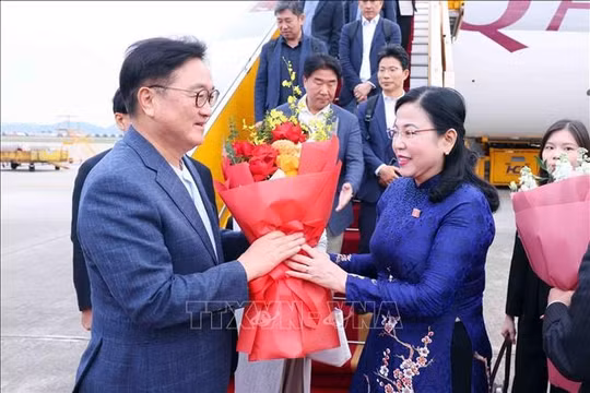 Chủ tịch Quốc hội Hàn Quốc đến Hà Nội, bắt đầu thăm chính thức Việt Nam