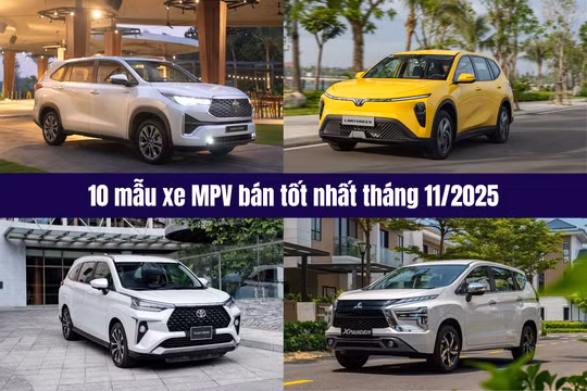 Top 10 ô tô MPV có doanh số tốt nhất tháng 11/2025