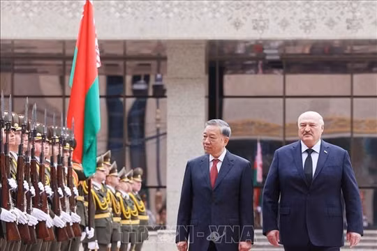 Lễ đón Tổng Bí thư Tô Lâm thăm cấp Nhà nước Cộng hòa Belarus