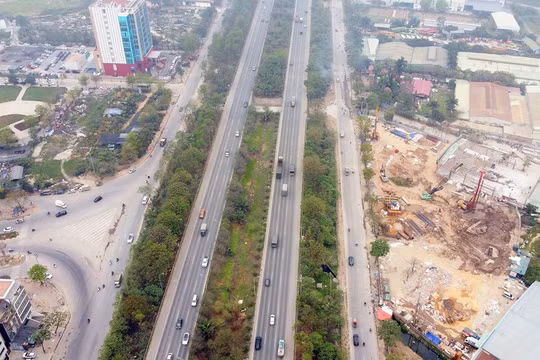 Lên phương án phân làn xe tải trên đại lộ Thăng Long, đường Võ Nguyên Giáp