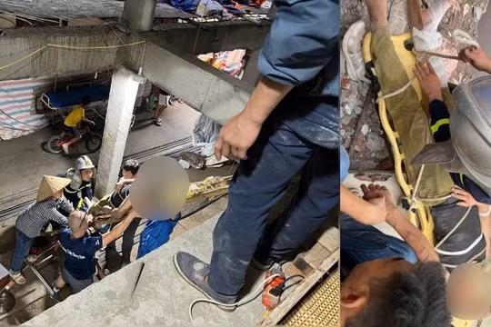 Kịp thời cứu nạn Công nhân bị sập bê tông tại Thuỵ Khuê, Tây Hồ