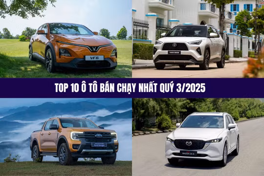 Top 10 ô tô bán chạy nhất Việt Nam quý 3/2025