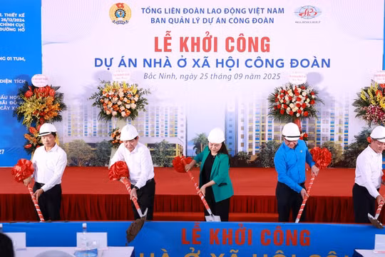 Bắc Ninh: Khởi công dự án nhà ở xã hội công đoàn chào mừng Đại hội Đảng bộ tỉnh