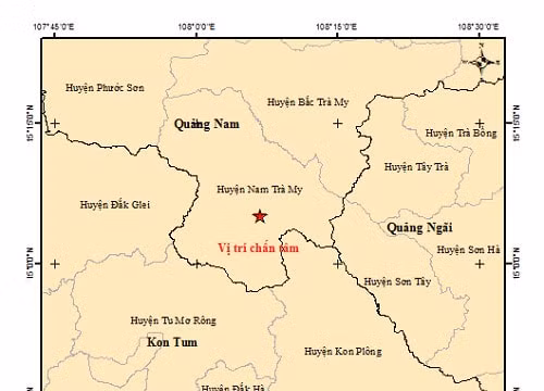 Quảng Nam: Động đất 3,5 độ gây rung lắc mạnh ở Nam Trà My