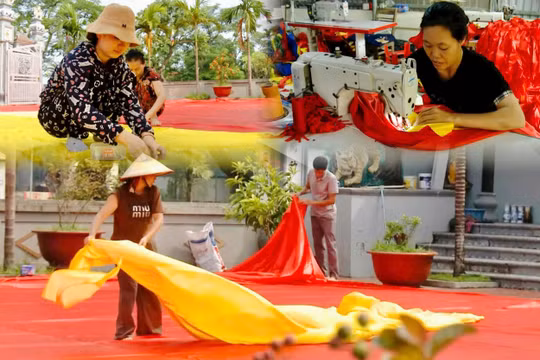 Hối hả may cờ Tổ quốc phục vụ dịp kỷ niệm 80 năm Quốc khánh 2/9
