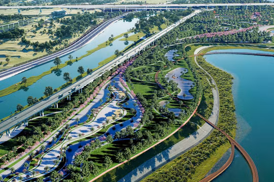 Đề xuất phương án hướng tuyến chi tiết triển khai dự án Trục đại lộ cảnh quan sông Hồng