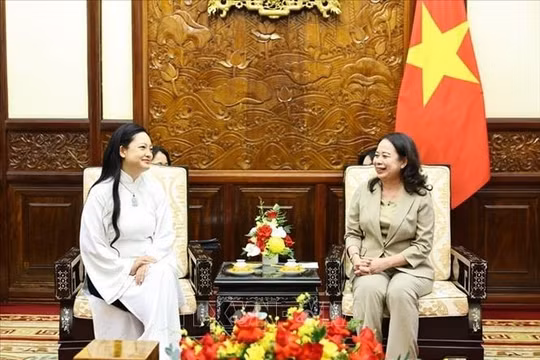 Phó Chủ tịch nước Võ Thị Ánh Xuân tiếp nữ phi hành gia Amanda Nguyễn