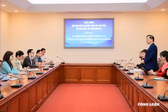 VietnamPlus chia sẻ kinh nghiệm đưa tin môi trường với các nhà báo Lào