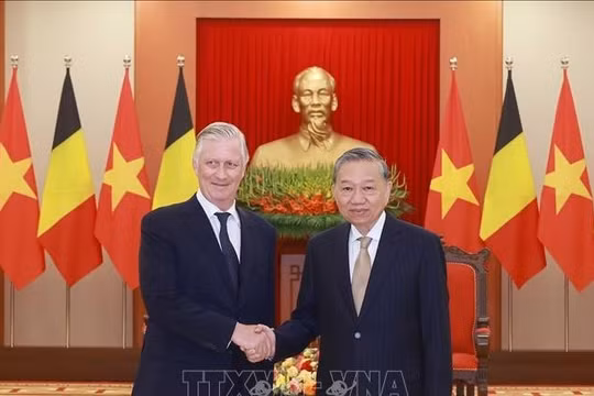 Tổng Bí thư Tô Lâm tiếp Nhà vua Bỉ