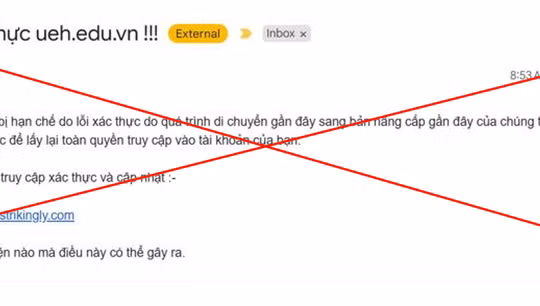 Đại học Kinh tế TPHCM phát cảnh báo về email giả đánh cắp tài khoản