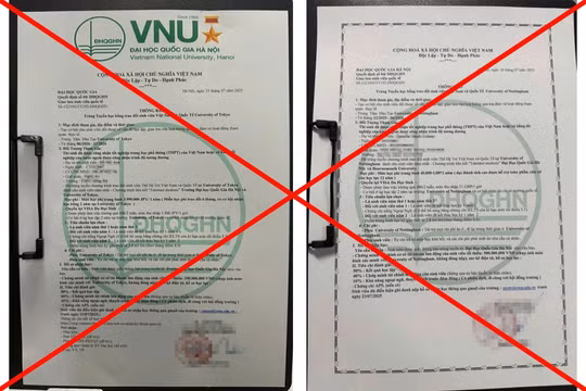 Cảnh báo lừa đảo 'trúng tuyển' Đại học Quốc gia Hà Nội