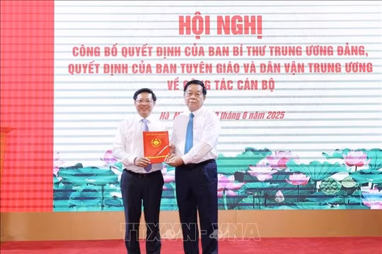 Công bố nhân sự mới Ban Tuyên giáo và Dân vận Trung ương