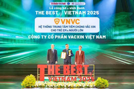 Hệ thống Tiêm chủng VNVC tiếp tục được vinh danh tốt nhất Việt Nam năm 2025