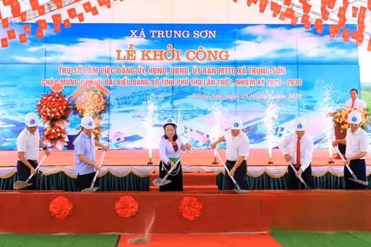 Phú Thọ: Khởi công xây dựng trụ sở xã Trung Sơn do sạt lở nghiêm trọng