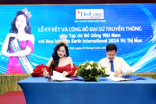Hoa hậu Mrs Earth International 2024 Vũ Thị Hoa làm Đại sứ Truyền thông của Tạp chí Đồ Uống Việt Nam