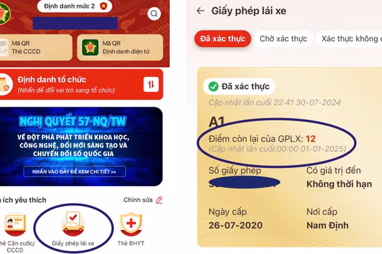 Hướng dẫn kiểm tra điểm của giấy phép lái xe trên điện thoại