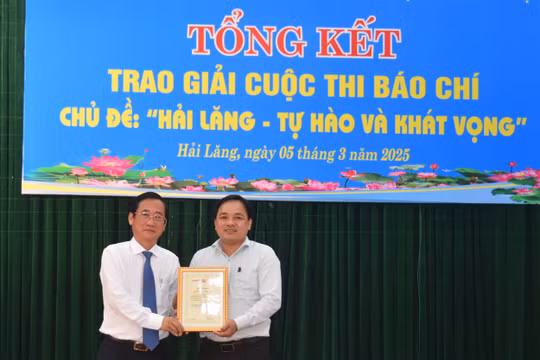 Báo Nhà báo và Công luận đạt giải A cuộc thị viết về “Hải Lăng - Tự hào và khát vọng”