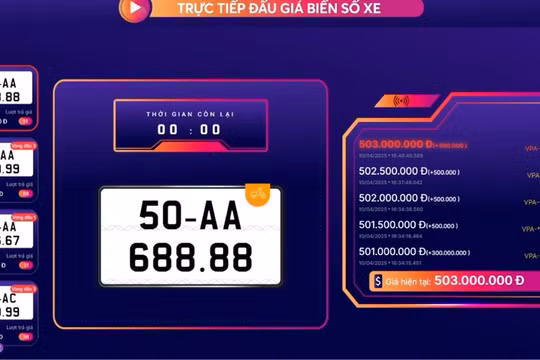 Ngày thứ 3 diễn ra đấu giá biển số xe máy, gần 20 biển số được 'chốt' giá trên 100 triệu đồng
