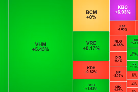 VN-Index rung lắc mạnh, giảm tới gần 40 điểm rồi tăng trở lại
