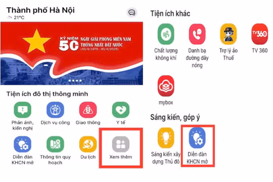 Diễn đàn Khoa học Công nghệ Mở trên ứng dụng iHanoi sắp đi vào hoạt động