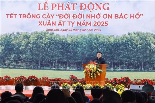 Chủ tịch nước Lương Cường dự 'Tết trồng cây Đời đời nhớ ơn Bác Hồ' tại tỉnh Lạng Sơn