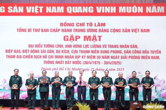 Tổng Bí thư Tô Lâm gặp mặt tướng lĩnh, Anh hùng Lực lượng vũ trang, biệt động Sài Gòn