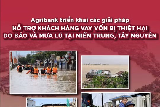Agribank tiếp tục triển khai chính sách giảm tới 2%/năm lãi suất cho vay hỗ trợ khách hàng bị thiệt hại do bão số 12, 13 và mưa lũ