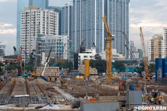 Không khí thi công nhộn nhịp trên công trường dự án số 148 Giảng Võ