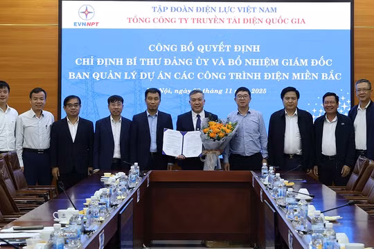 Trao Quyết định chỉ định Bí thư Đảng ủy và bổ nhiệm Giám đốc Ban Quản lý dự án các công trình điện miền Bắc