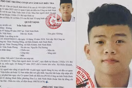 Truy nã đặc biệt thanh niên 18 tuổi về tội mua bán người