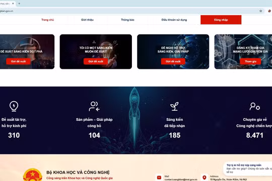 Cổng Sáng kiến Khoa học và Công nghệ : "Vườn ươm" số giúp ý tưởng không còn nằm trên giấy