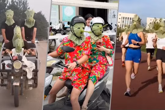 Video giới trẻ Trung Quốc dùng lá sen làm mặt nạ chống nắng gây sốt