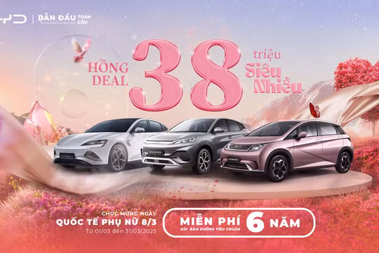 BYD tặng tiền mặt cho khách mua xe trong tháng 3/2025
