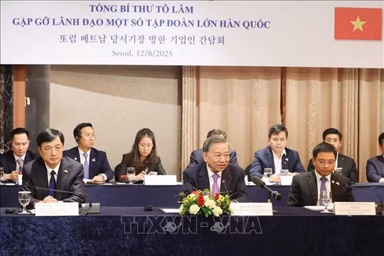Tổng Bí thư Tô Lâm gặp gỡ lãnh đạo một số tập đoàn lớn của Hàn Quốc