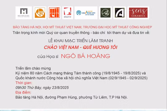 Triển lãm tranh 'Chào Việt Nam - Quê hương tôi' sẽ diễn ra tại Bảo tàng Hà Nội vào ngày 23/8