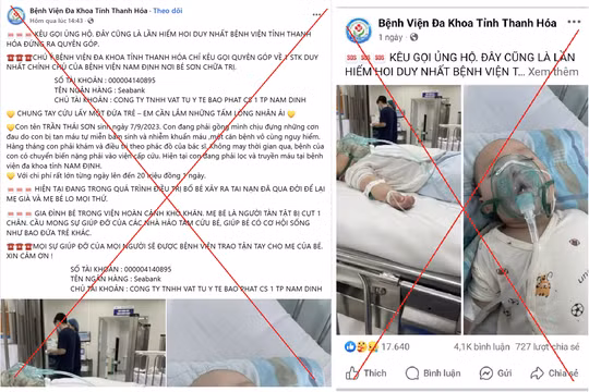 Nở rộ Fanpage giả mạo bệnh viện lừa đảo, chiếm đoạt tiền từ thiện