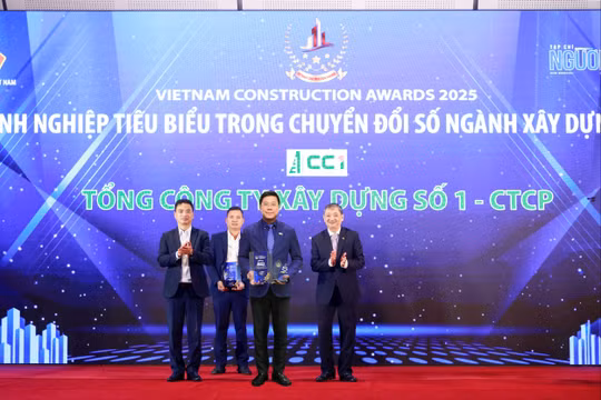 CC1 được vinh danh tại Vietnam Construction Awards 2025: Khẳng định vị thế tiên phong trong chuyển đổi số ngành Xây dựng