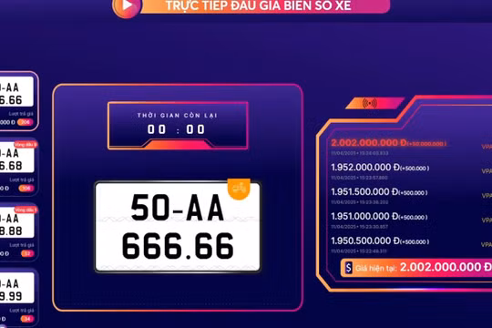 Biển số xe máy ngũ quý 6 của TP.HCM được trả giá hơn 2 tỷ đồng