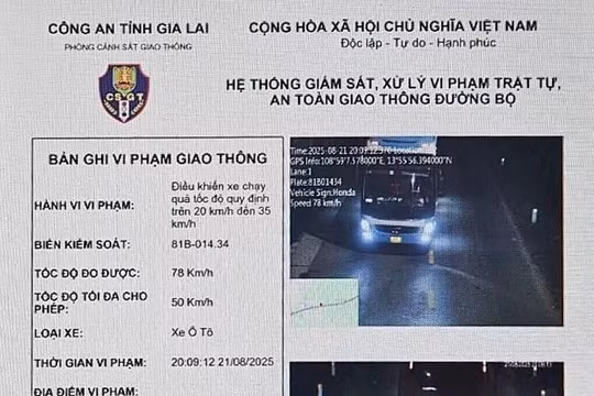 Gia Lai: Hai ô tô vi phạm tốc độ đến 28 lần chỉ trong vài tháng