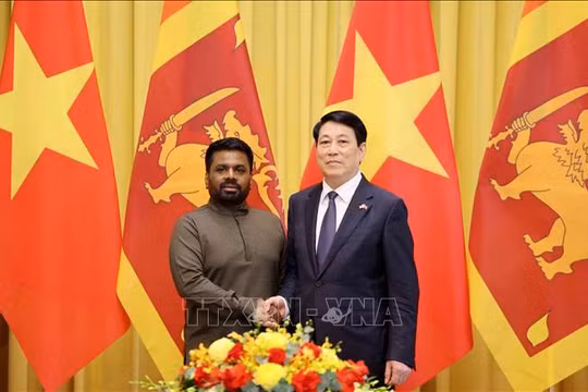 Chủ tịch nước Lương Cường hội đàm với Tổng thống Sri Lanka