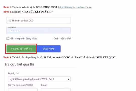 ĐHQG TP.HCM mở thêm kênh tra cứu điểm thi đánh giá năng lực sau sự cố nghẽn mạng